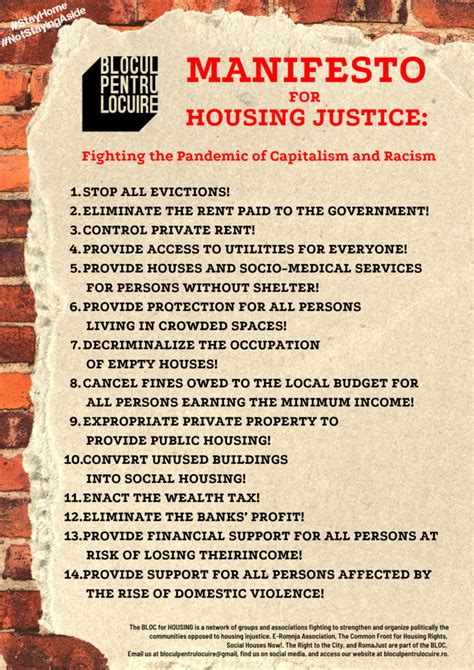manifesto  housing justice fighting  pandemic  capitalism