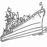 Warship Battleship Destroyer Procoloring Naval Clipartmag Designlooter sketch template