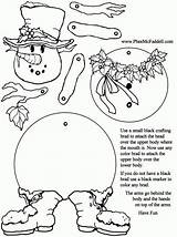 Coloring Puppet Snowman Crafts Pages Paper Pheemcfaddell Puppets Craft Christmas Toys Cut Neige Noel Kids Printable Bonhomme Da Color Doll sketch template