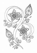 Coloring Pages Adult Anti Stress Zen Flowers Coloriage Motif Florale Abstrait Antistress Inspired Adults Illustrations Examples These Some sketch template