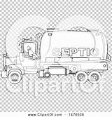 Septic Truck Pumper Vector Backing Worker Illustration Royalty Clipart Djart sketch template