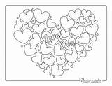 Heart Coloring Pages Hearts Kids Shaped Color Easy Adults Sized Printables Mini sketch template