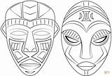 Masks Maschere Colorare Africain Masken Carnevale Colorier Afrika Mask Ausmalbilder Masque Pages Africane Ausmalen Coloriage Mascaras Africanas Disegno Masques Africains sketch template