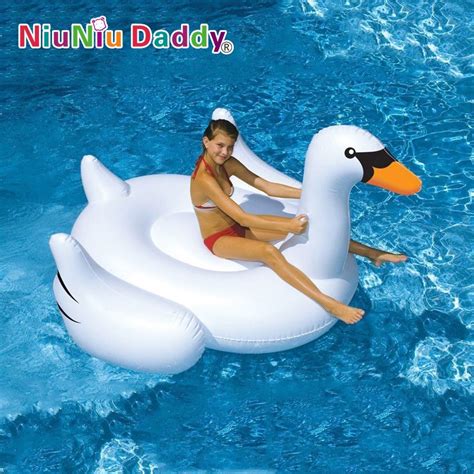 koop kinderen zomer zwembad reuze opblaasbare float zwaan rideable cm