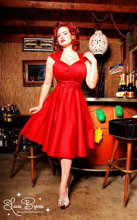 Heidi Dress In Red Sateen Pinup Clothes I Want Pinup Couture
