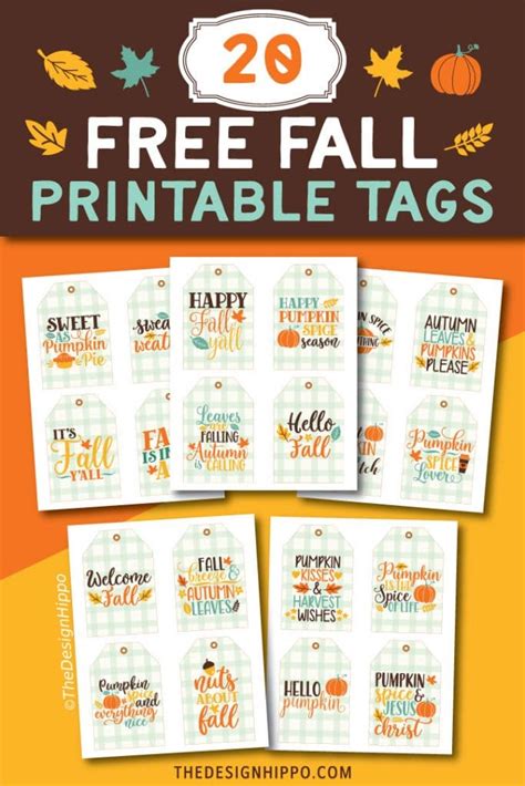 printable fall gift  favor tags   autumn