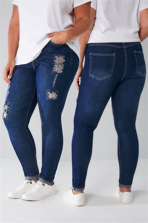 Limited Collection Blue Denim Skinny Jeans With Sequin