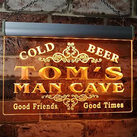 advpro tom s man cave beer ale bar custom personalized name neon sign