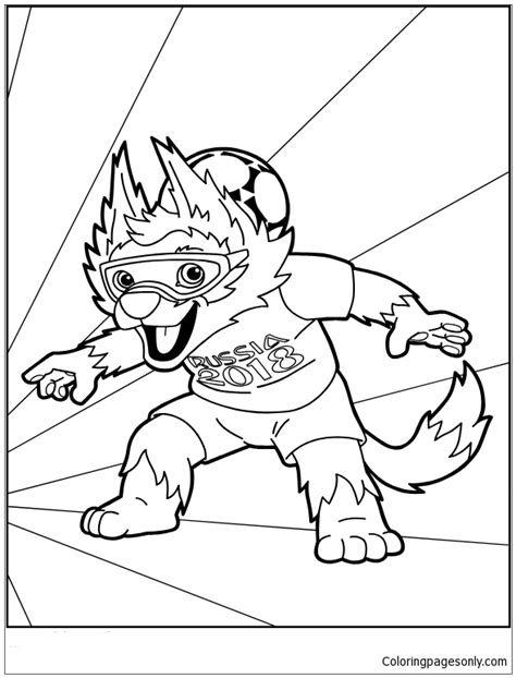 world cup 2018 mascot image 2 coloring pages world cup coloring pages
