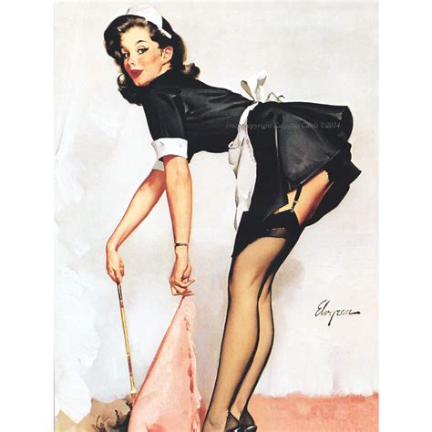 Pinup Girl Print French Maid Repro Gil Elvgren