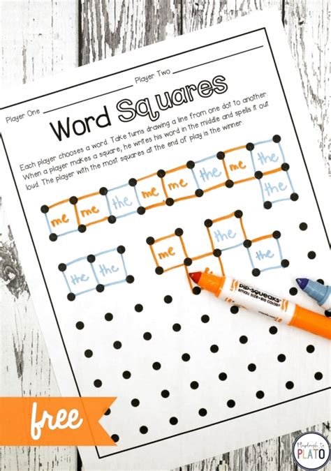 sight word game word squares  fun   kids  work  sight