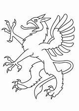 Dragon Coloring Pages Heraldic Categories Drawing sketch template