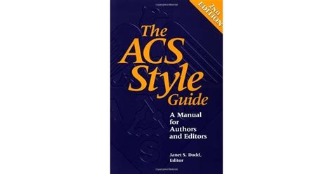 acs style guide  manual  authors  editors  janet  dodd