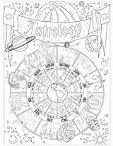 Coloring Pages Astrology Book Shadows Printable Horoscope Adult Witch Sheets Colouring Wheel Color Wiccan Borders Dividers Shadow Spell Getdrawings Wicca sketch template
