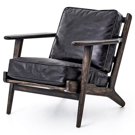 mid century modern brooks leather lounge chair zin home