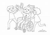 Friendship Disability Colouring Keshet Ayelet Ayeletkeshet sketch template