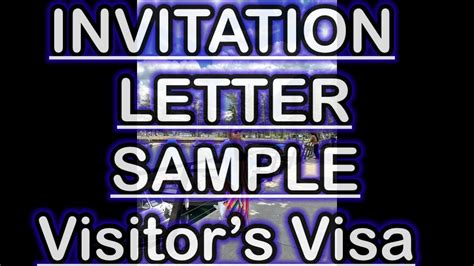 invitation letter sample  visitors visa youtube