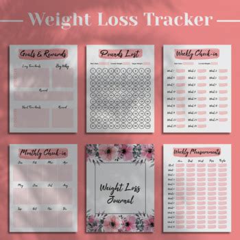 weight loss tracker printable weight loss journal  pounds lost chart