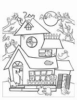 Castle Pages Haunted Coloring Getcolorings House sketch template