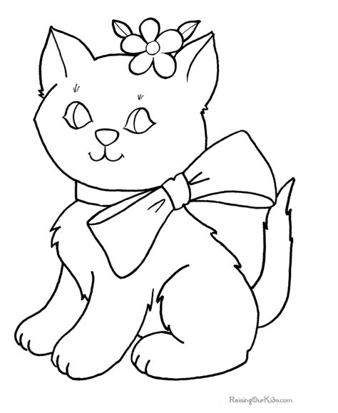 cat preschool coloring page