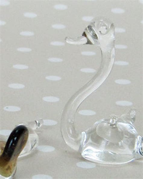 Vintage Retro Cute Miniature Glass Swan And Mouse Kath Etsy