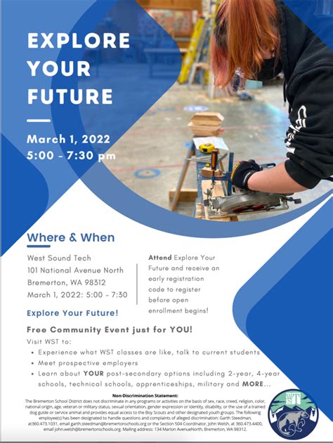 Explore Your Future March 1 West Sound Technical Skills Center