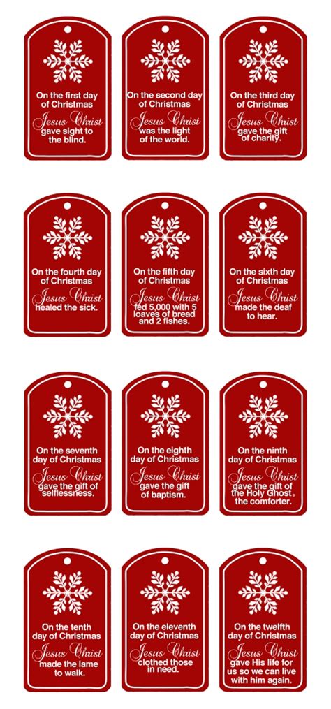 10 Best 12 Days Of Christmas Tags Free Printable