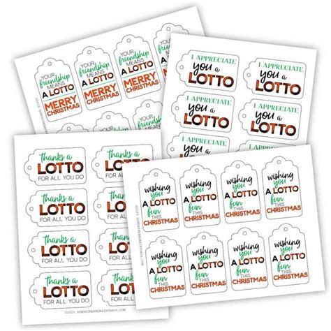 christmas lottery ticket gift tags   print  home sunshine