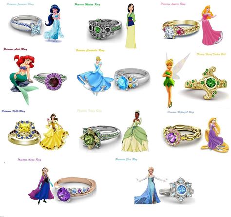 sterling silver multicolor cz disney princess engagement ring