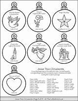 Jesse Tree Printable Coloring Ornaments Pages Ornament Advent Christmas sketch template