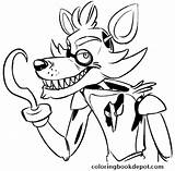 Foxy Nightmare Coloring Pages Nights Five Getcolorings Printable Color sketch template