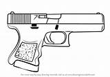 Glock Draw 18 Drawing Gun Step 17 Counter Strike Outline Learn Guns Template Drawings Tutorials Tattoo Coloring Hand Sketch Stuff sketch template