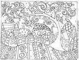 Coloring Karla Gerard Pages Stress Anti Folk Relaxation Houses Printable Rug Bird Tree Books Coloriage Adult Swirl Ten Hook Pattern sketch template