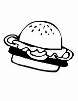 Coloring Hamburger Pages Library Clipart Food sketch template