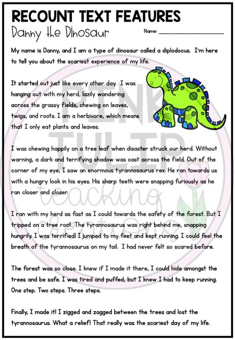 recount text writing worksheet pack  prep lesson ideas