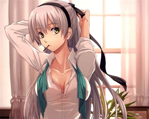 anime girl silver hair yellow eyes wallpapers wallpaper cave