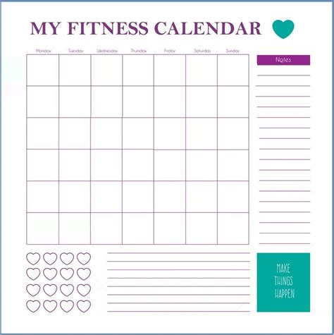 printable weekly workout calendar template totaram diamond