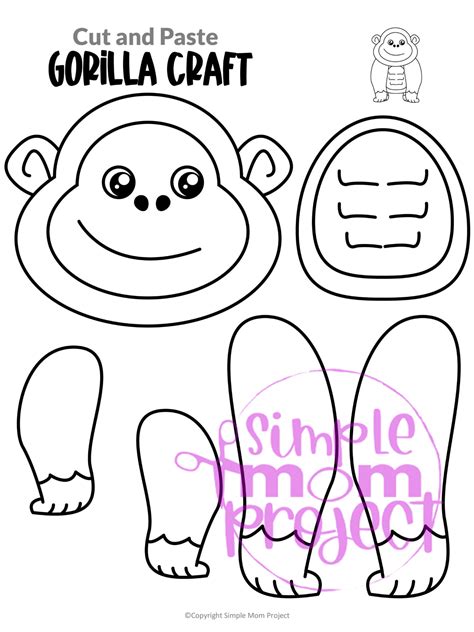 printable gorilla craft template simple mom project