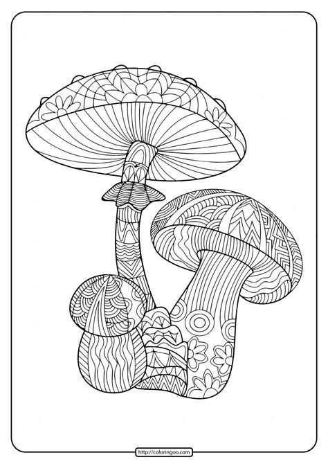 printable mushroom  coloring pages
