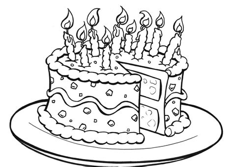 happy birthday cake coloring pages coloring home