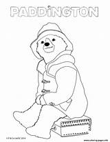 Paddington Suitcase Sitting Coloring Pages Printable Bear Station Adventures Sandwich Eating Getdrawings sketch template