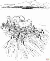 Coloring Covered Pages Wagon River Raft Wagons Settlers Navigate Pioneer Supercoloring Sheets Cover Trail Color Printable Westward Expansion Drawing Dot sketch template