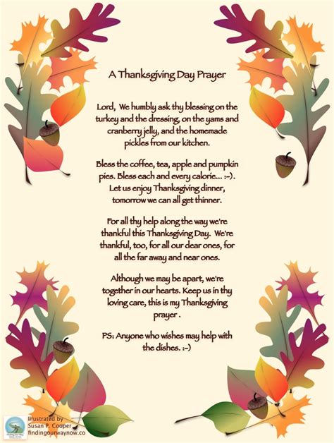 thanksgiving day prayer poem finding