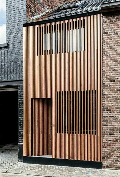 modern vertical wood slat home exterior architecture wooden