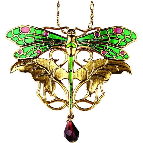 Shop Goldtone Pewter Art Nouveau Dragonfly Necklace Free Shipping On