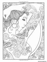 Coloring Pages Woman Adult Women Adults Tattooed Tattoos Tattoo Printable Shoulder Books Book Designs Tatoo Print Colouring Color Body Sheets sketch template