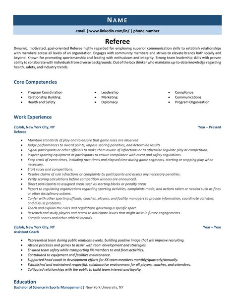 referee resume  guideyour complete guide    write
