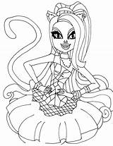 Monster High Coloring Pages Noir Catty Colouring Characters Printable Kids Clawdeen Wolf Boo Print Sheets Color Girls Sirena Von Super sketch template