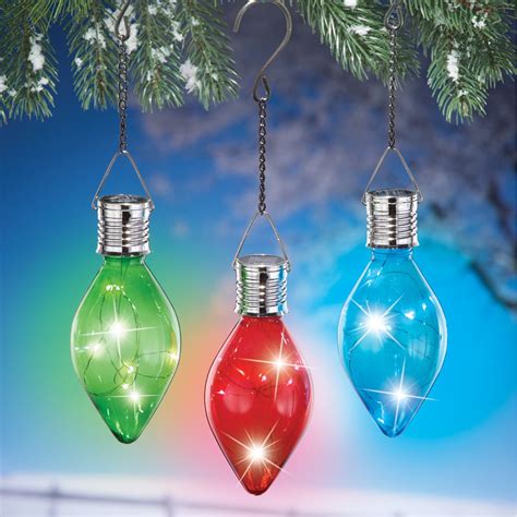 solar large holiday bulb lights  hooks set   collections