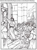 Luther Reformation Stellingen Maarten Slaat Deur Wittenberg Kleurplaten sketch template